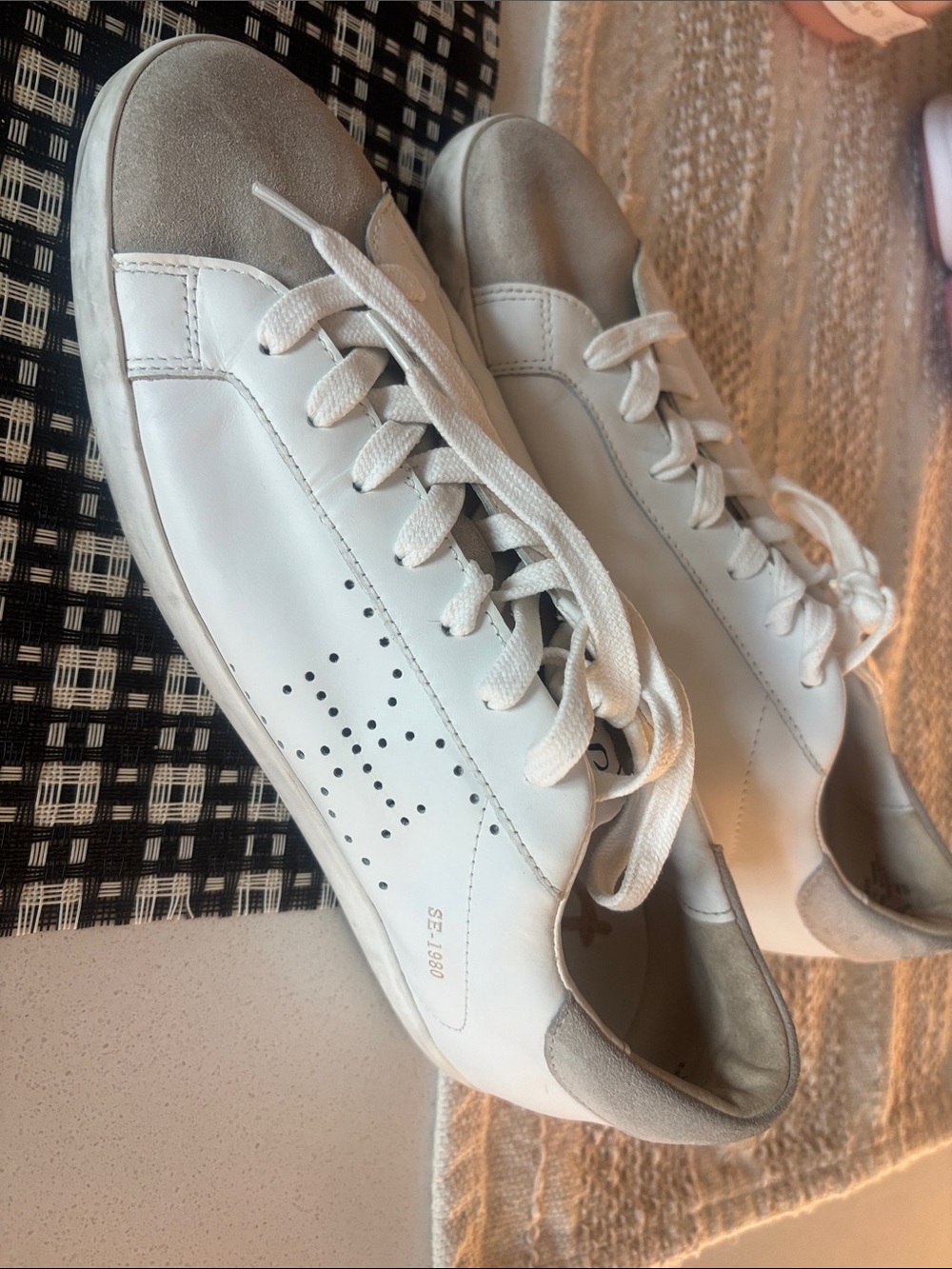 Sam Edelman White Sneakers with Light Gray Accents